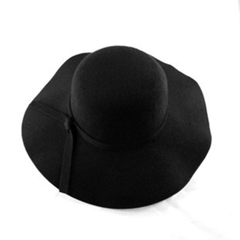 Autumn Winter Wool Sun Hat Women Men Fedora Hat Classical Wide Brim Felt Floppy Wool/% Solid Color Cap Hats