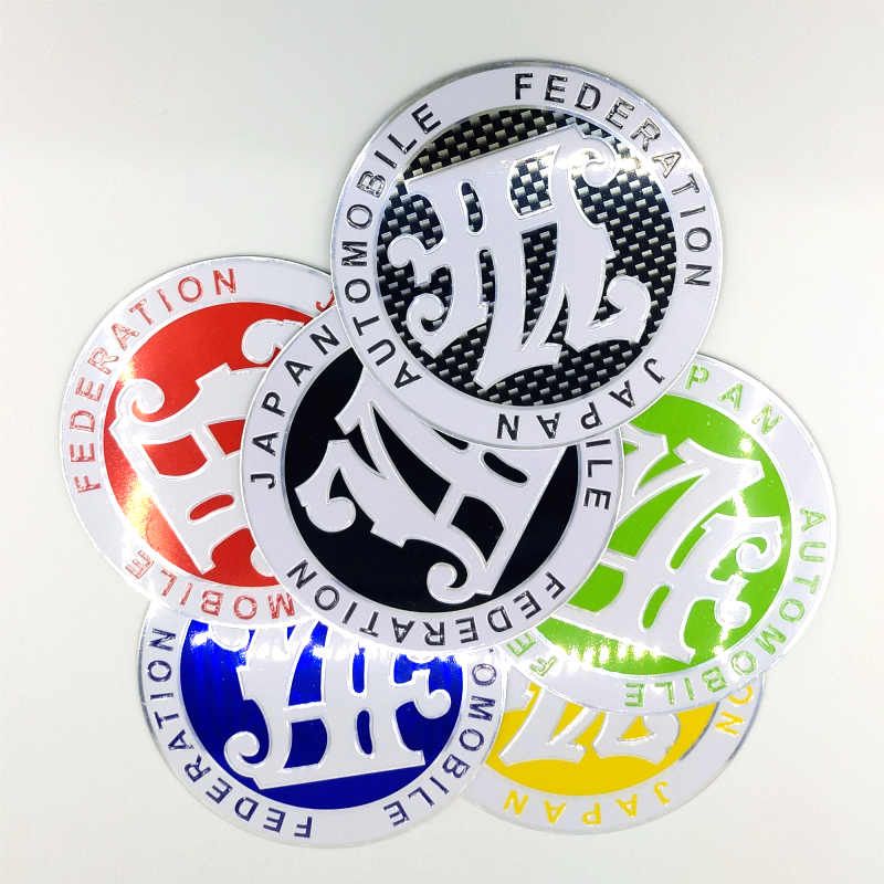 9cm Carbon Fiber Look Car Front Grille JAF Emblem Badge