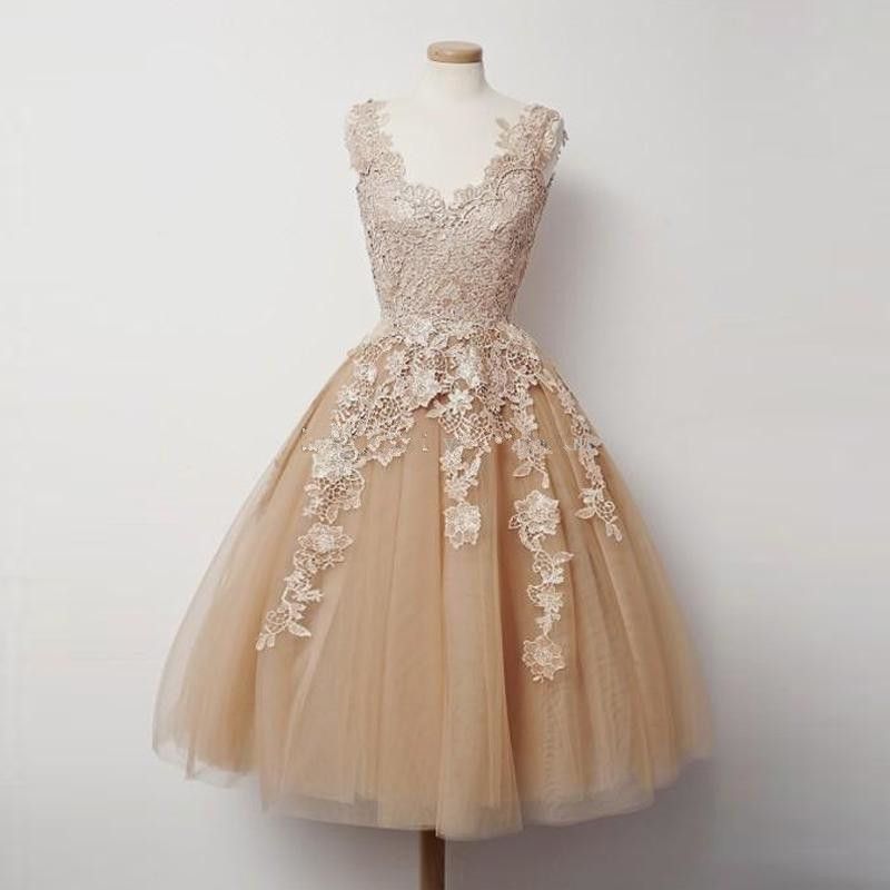 champagne short formal dresses