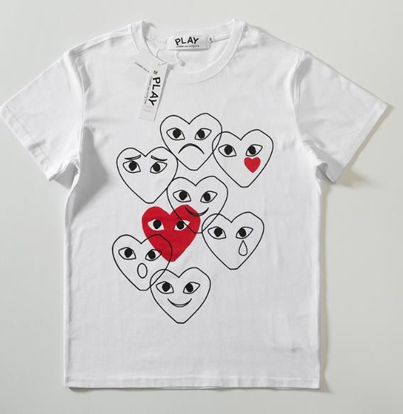 cdg half heart tee