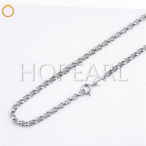 925 Sterling Silver Round Link Single Chain