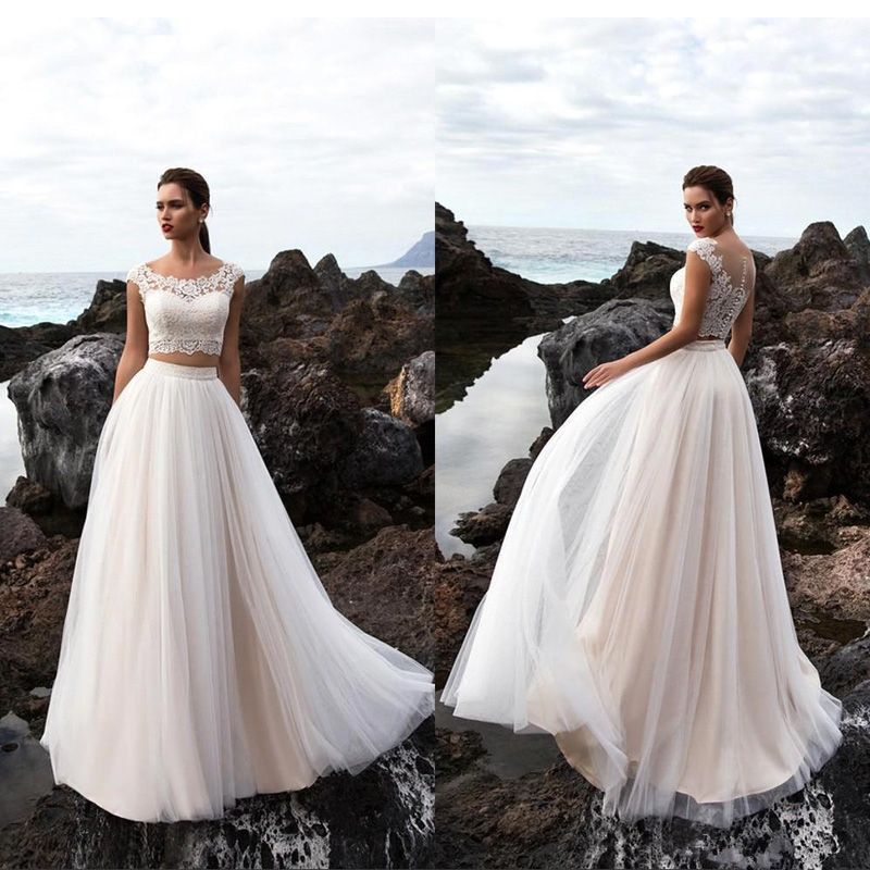 lace two piece bridesmaid dresses