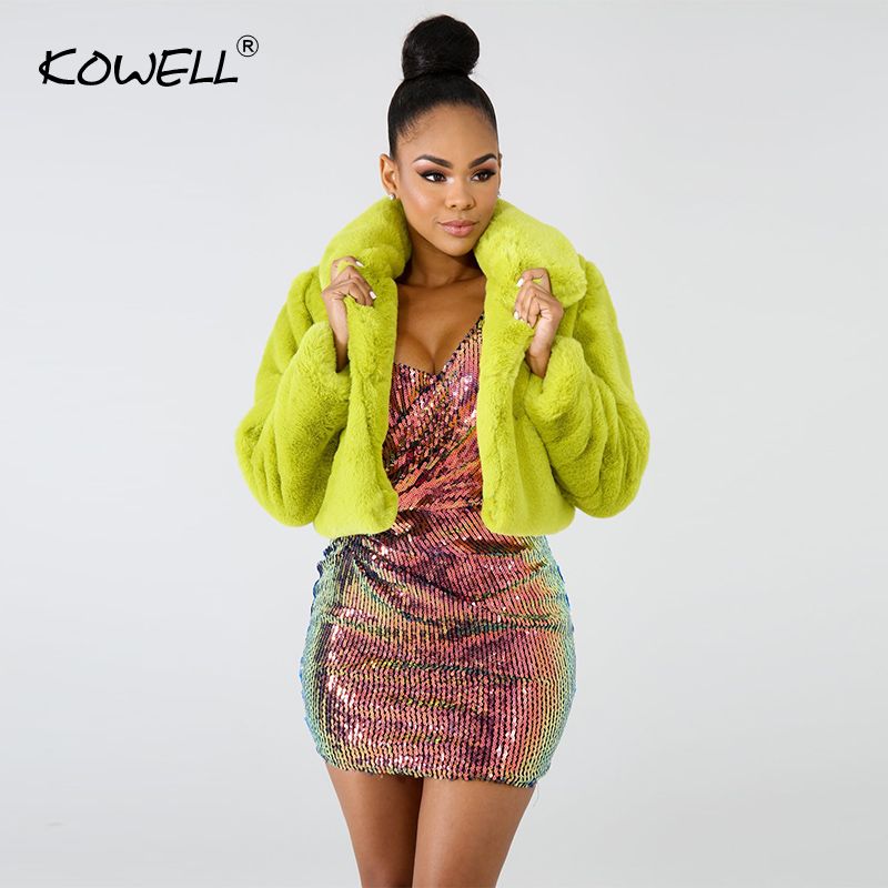 neon fur jacket