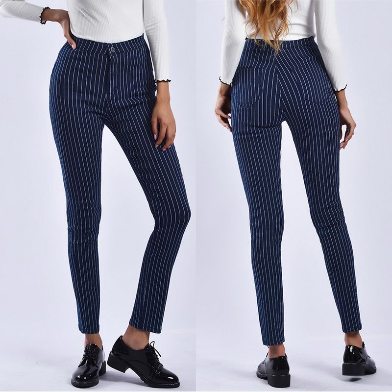 Acquistare Jeans Donna Denim A Righe Donna Pantaloni Donna Blu / Nero Slim  Fit Donna Stretch Pantaloni Da Cowboy Donna Economico | Consegna Veloce E  Qualità | It.Dhgate