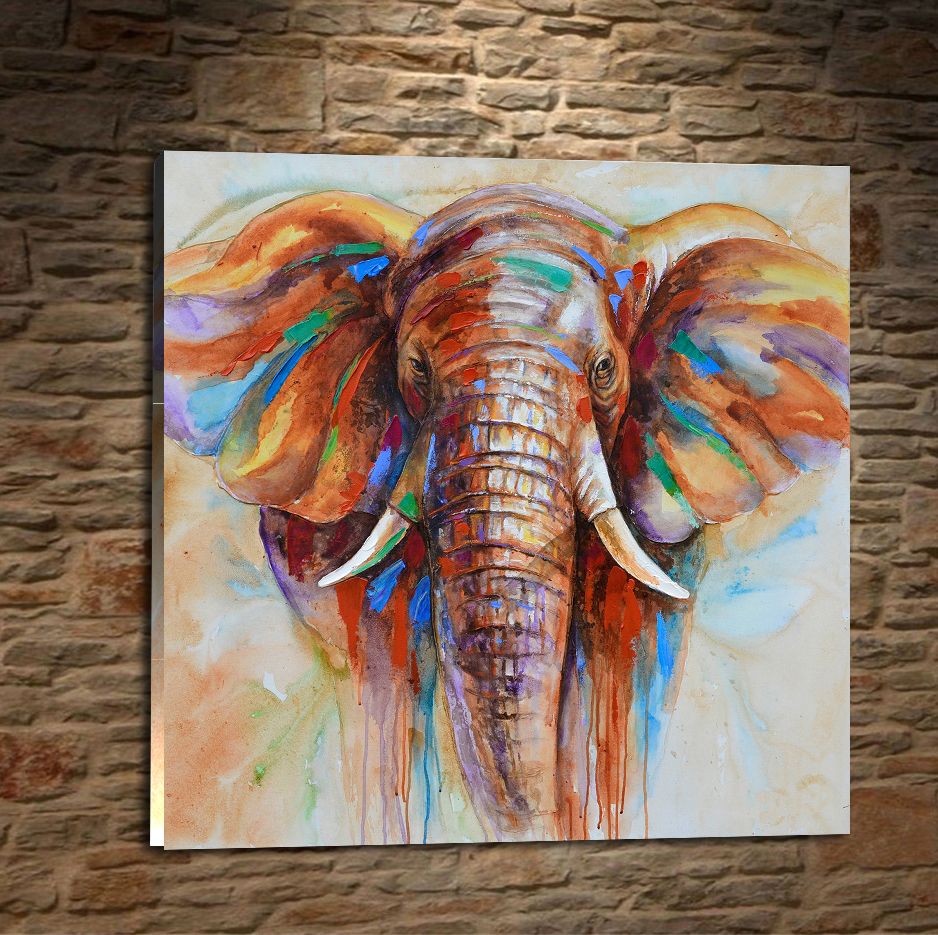 2020 Wildlife Colorful Elephant Canvas Prints Wall Art Oil Painting Home Decor Unframed Framed From Xiaohua1214 4 28 Dhgate Com