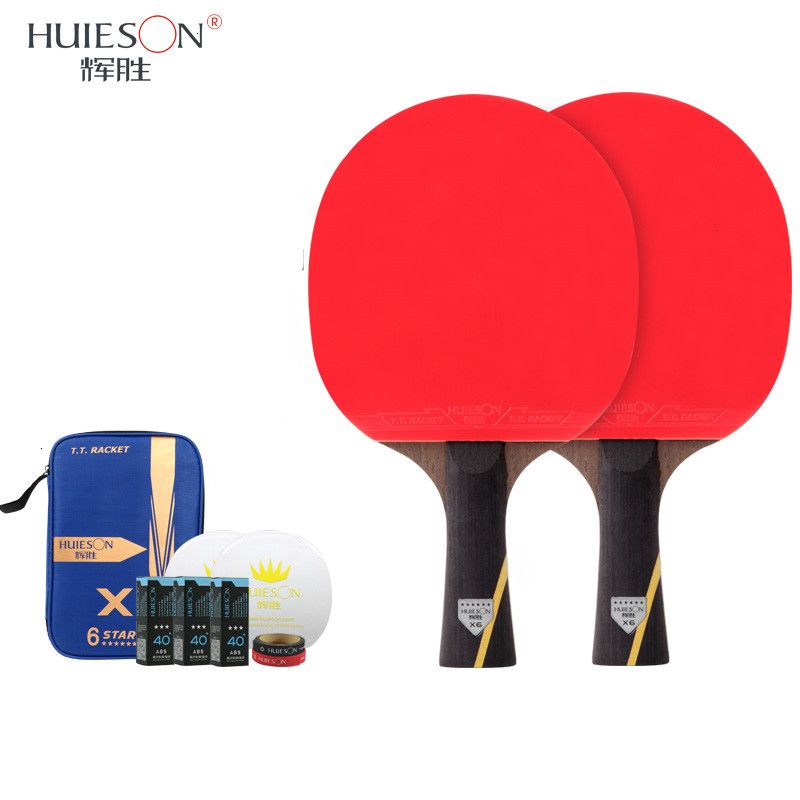 Huieson Table Tennis Racket Set 3Types Short Long Handle Carbon Fiber Blade Ping 