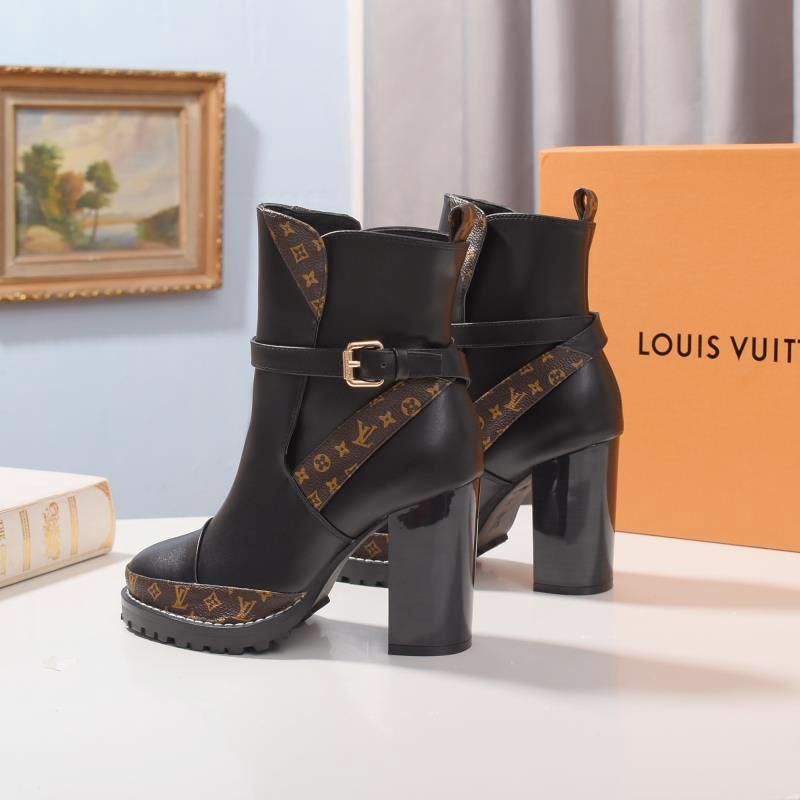 louis vuitton chunky heel boots