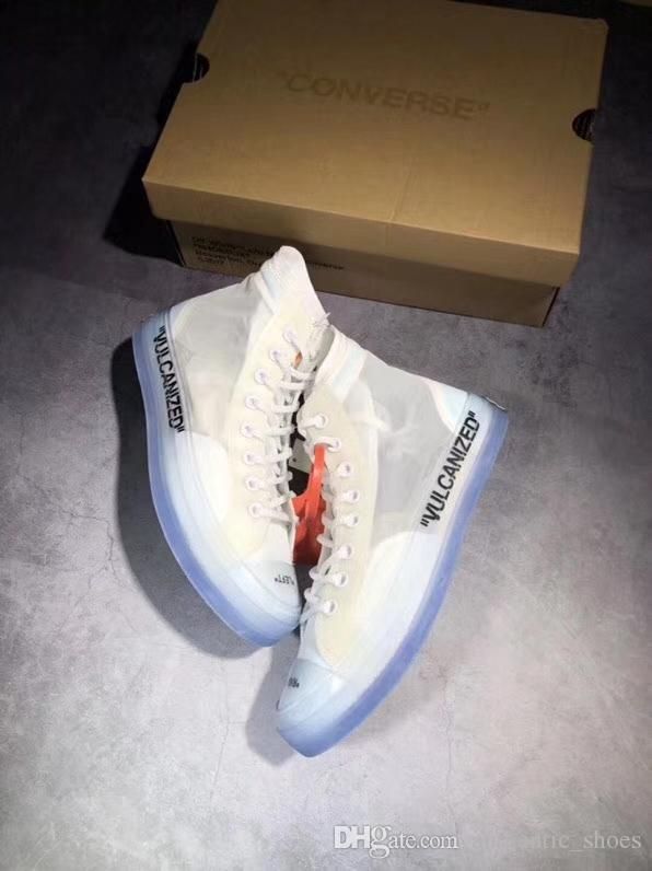 Compre Masculino Designer Unisex Todo Sapato Off Transparente Esporte Tênis  Star Chuck Shoes High Top Taylor Homens Brancos Vulcanizar Sapatos Em  Granel De Sapatos ocasionais | DHgate.Com