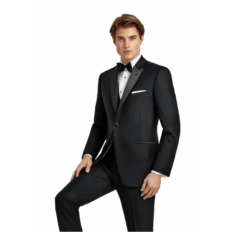 Compra Alta Calidad Para Hombre Negro Boda Smoking Trajes De Novio Satinado  Pico Solapa Mejor Hombre Blazer Fiesta De Baile 3 Piezas Chaqueta Últimos  Diseños Terno Masculino Barato | Entrega Rápida Y