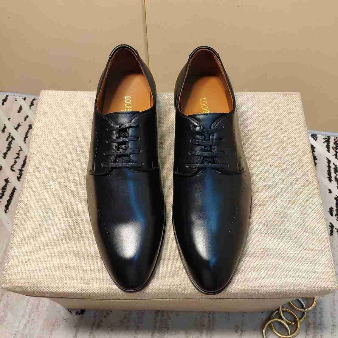 flat sole formal leather shoes