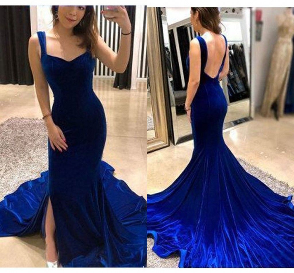 Robe sirene bleu roi Clearance