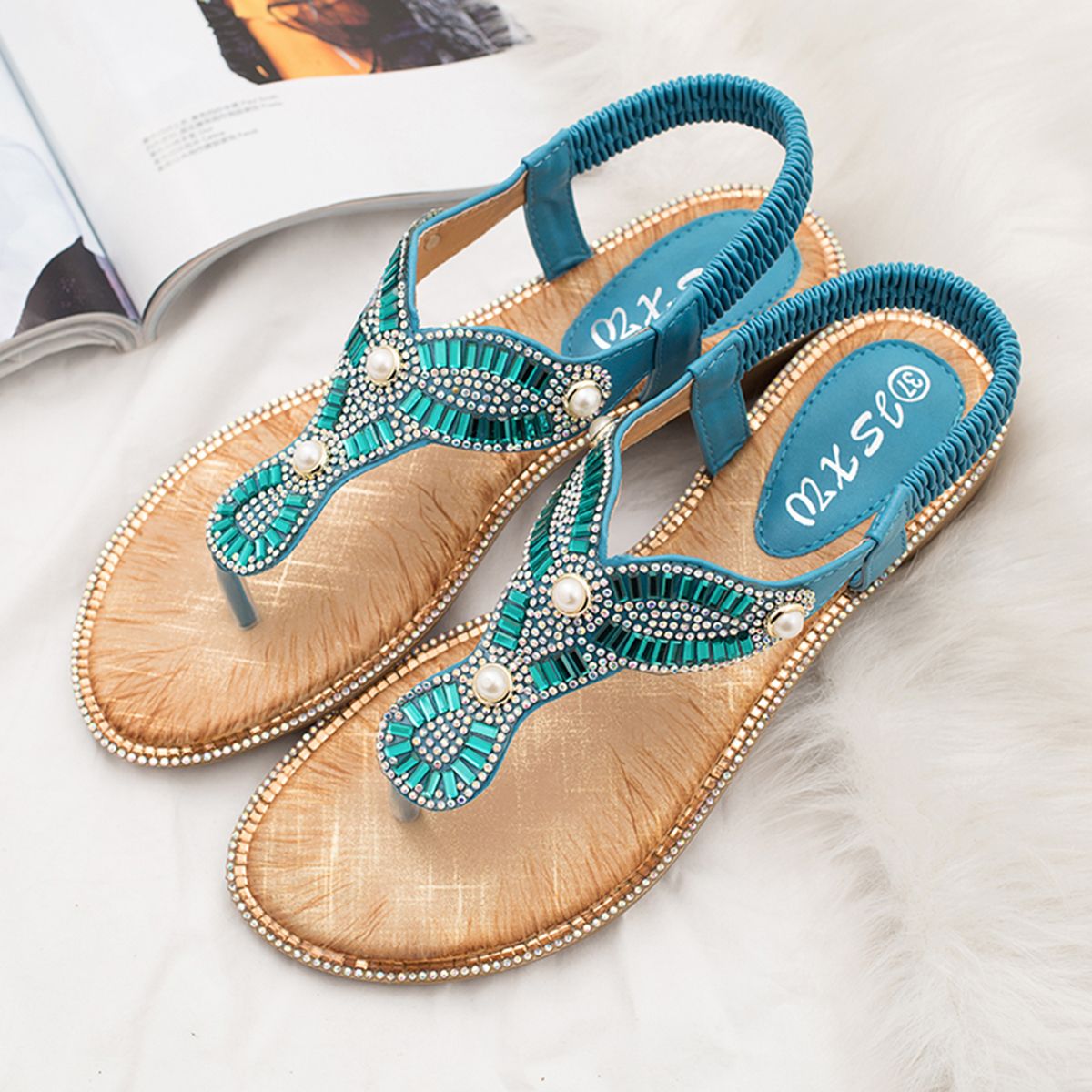 Womens Flip Flops Sandals Comfort Flat Sandals Outdoor Bohemia