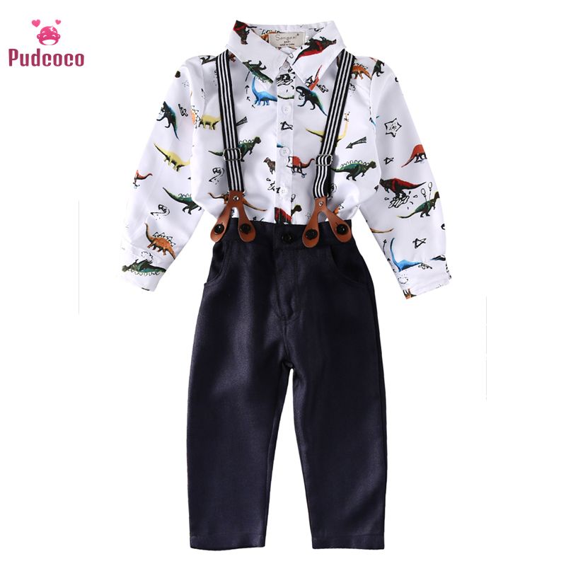 Pantalones dinosaurio Camisa Pudcoco niños pequeños ropa de niño del bebé Conjunto Bebe manga larga para Pantalones dinosaurio Camisa Pudcoco niños pequeños ropa de niño del bebé Conjunto Bebe manga larga para