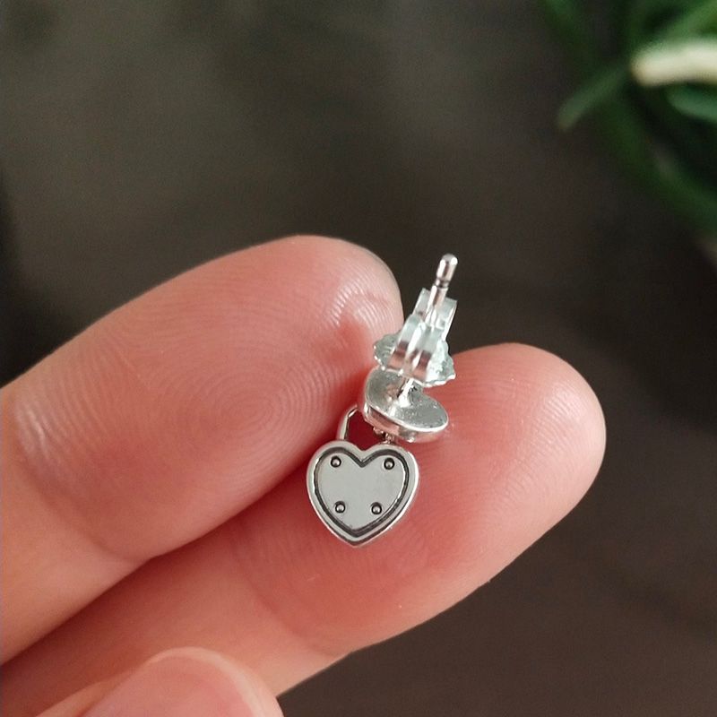 Pandora Heart Lock Earrings Factory 