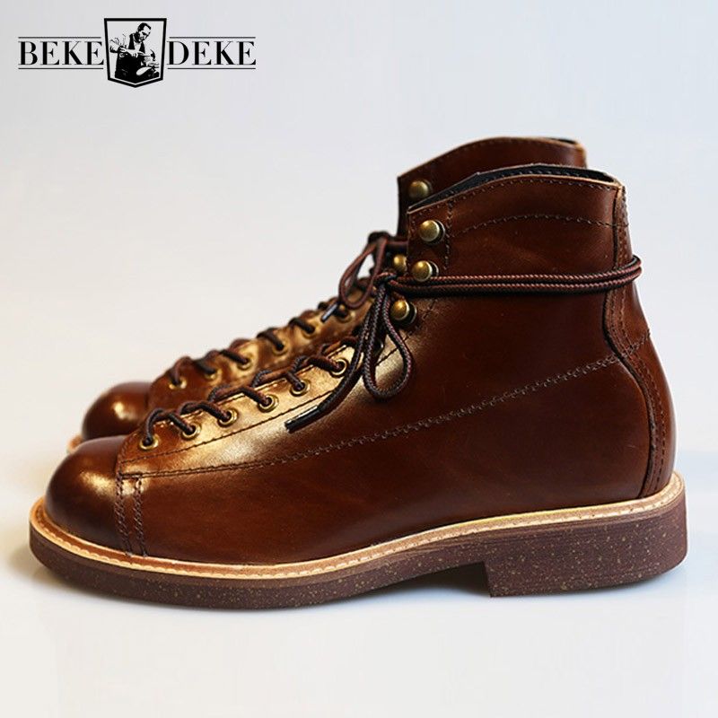 British Style Vintage Mens Boots Cow Leather Work Shoes Male Autumn Winter Motorcycle Ankle Boots For Unisex Plus Size 45 Cowgirl Boots Wide Calf Boots From Xiezizi 116 82 Dhgate Com