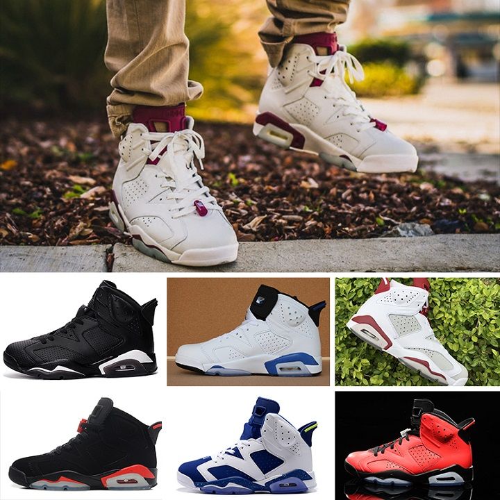 Acheter Pas Cher Nike Air Jordan 6 Retro Haute Qualité Femmes Hommes  Chaussures 6 6 S Infrared Carmine Haute Basse Coupe Chrome Sport Bleu  Casual Chaussures De Marche Avec Des Chaussures Boîte