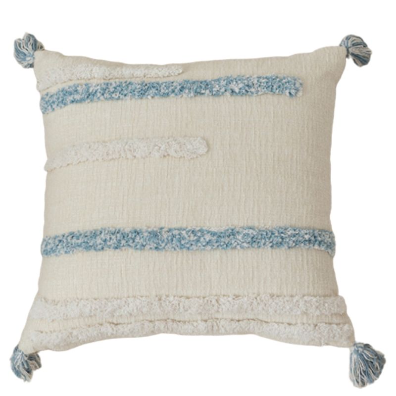 Embroidery Cushion Cover Geometric Canvas Cotton Square Pillow Cover