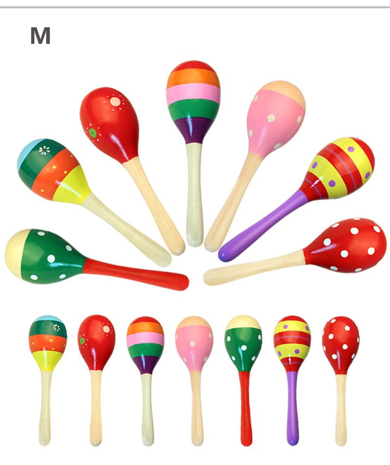 Compre Madera Del Traqueteo Del Bebé Juguetes De Madera 19CM Madera Maracas Musicales Pa Martillo De La Arena Bebés Y Niños Pequeños Juguetes Preescolares De Dibujos Animados Bebé Shaker Niños A 1,05