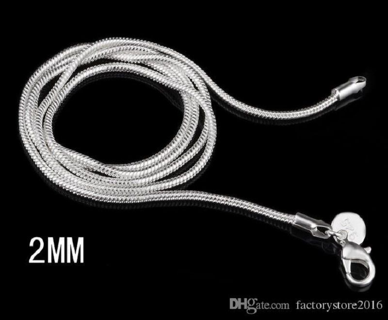 Snake design 925 sterling silver chain 20 inch