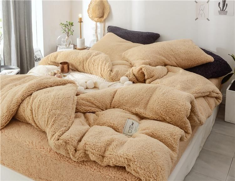 Thicken Soft Warm Bedding Home Decoration Bedroom Winter Quilt Core,180x200cm TANGADYL Pink Carved Lamb Cashmere Quilt 