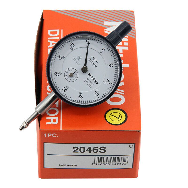 New Mitutoyo 2046S Dial Indicator 0-10mm X 0.01mm Grad 