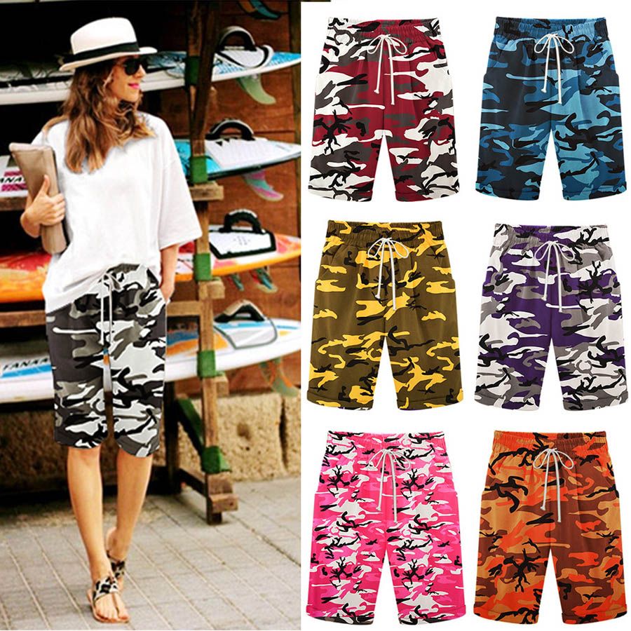 Acquista Pantaloncini Corti Lunghi A Vita Alta Da Donna Casual In  Camouflage Camo A 9,18 € Dal Dress_ch | It.DHgate.Com