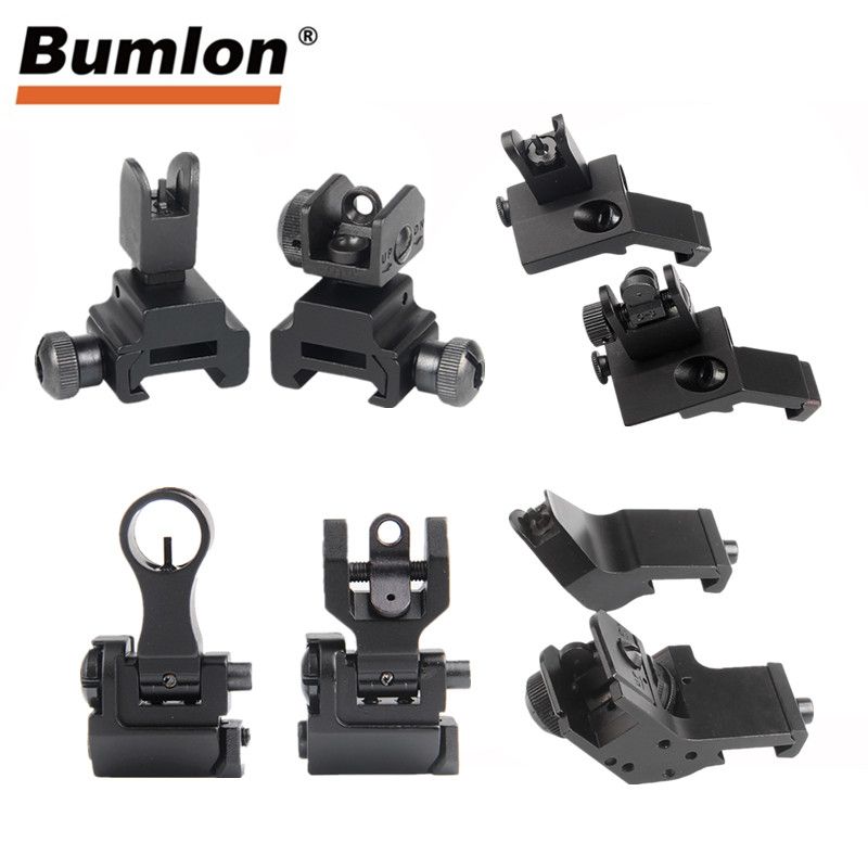Tactical AR15 AR 15 AR 15 Folding Flip Up Front Rear Sight Offset Rapid
