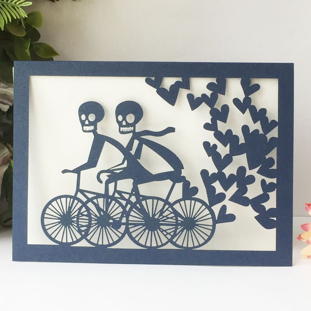 Hollow Laser Cut Halloween Wedding Invitation Card Envelop April