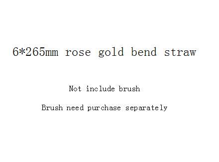 6 * 265mm Rose Gold Bend Straw