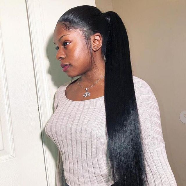 Sleek Silky Straight Ponytail Hairpiece Wrap Around New Fashion