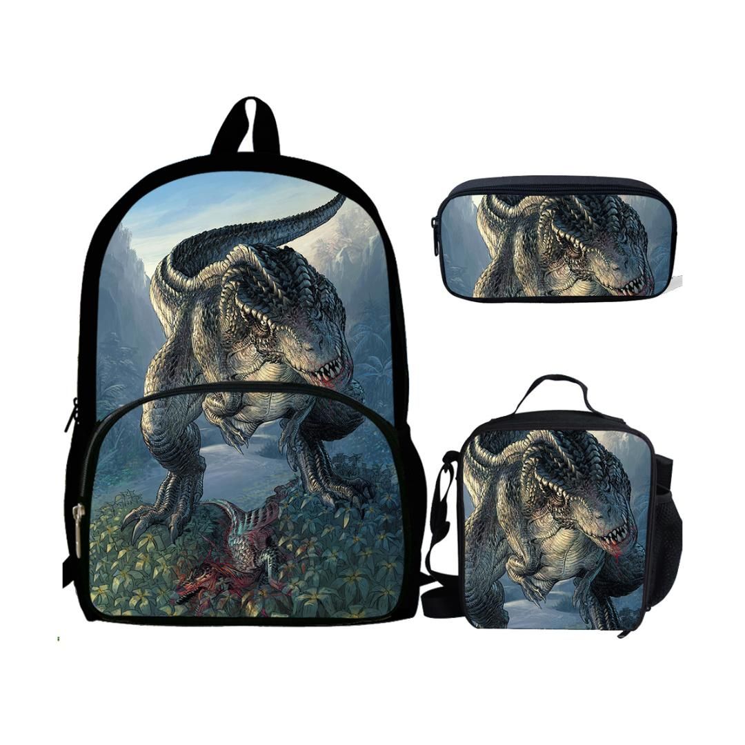Personalised Name Dinosaur Book Bag Backpack Back to School Bag Bookbag Custom