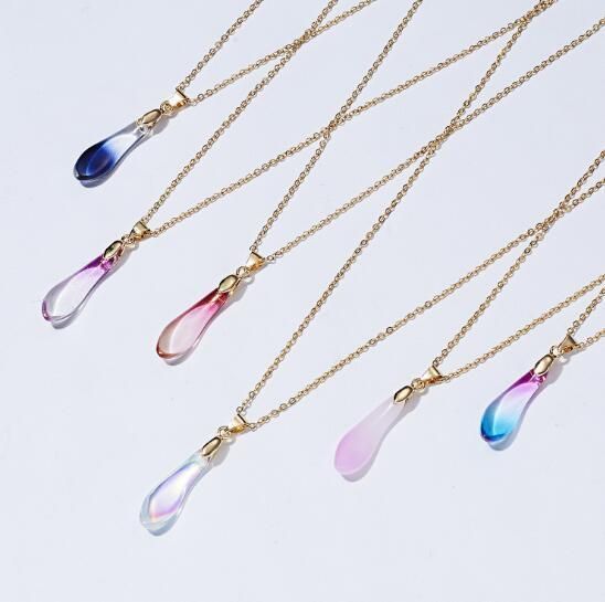 Dhl Rain Drop Cat Eye Moonstone Pendant Necklace Clavicle Chain