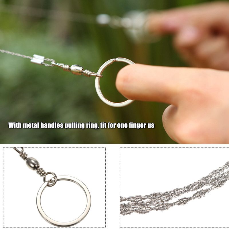 Lightweght Stainless-Steel Wire Saw Outdoor Survival Tool Kit Survival Saw Gear* 