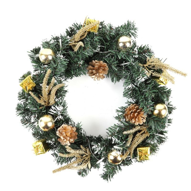 Christmas Wreath Country Style Handmade Christmas Wreath Garland Ornaments Christmas Decoration Approved for Home Outdoor Use 15.7in