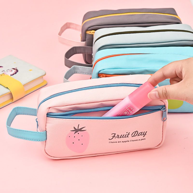 Multi Functional Pen Bag Fashion Korean Stationery Bag Children Canvas Simple Stationery Bag For