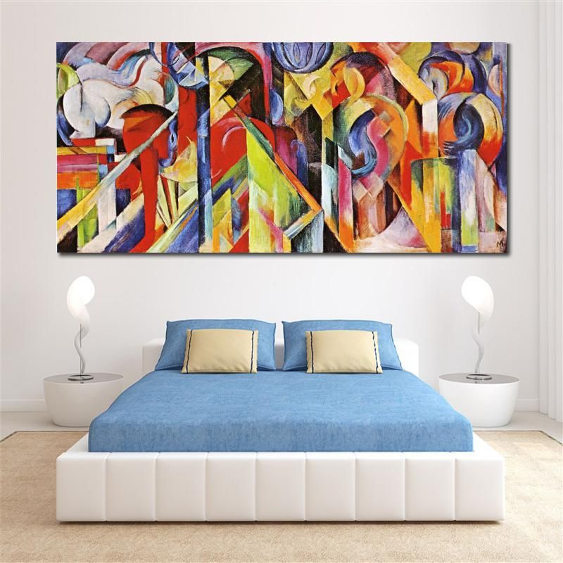 Compre Artwork Colorido Franz Marc Stables Pinturas Em Tela Abstrata  Handmade De Reeme, $674,97 | Pt.Dhgate.Com