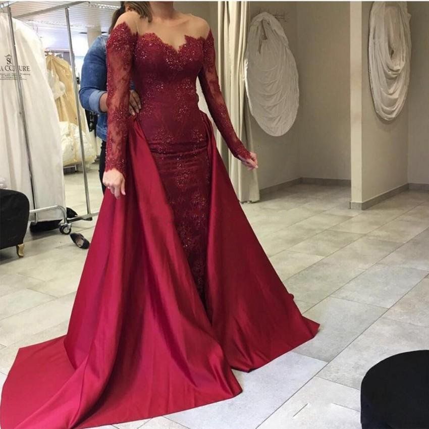 2019 elegante árabe Dubai vestido de fiesta con encaje vestidos de noche vestidos de