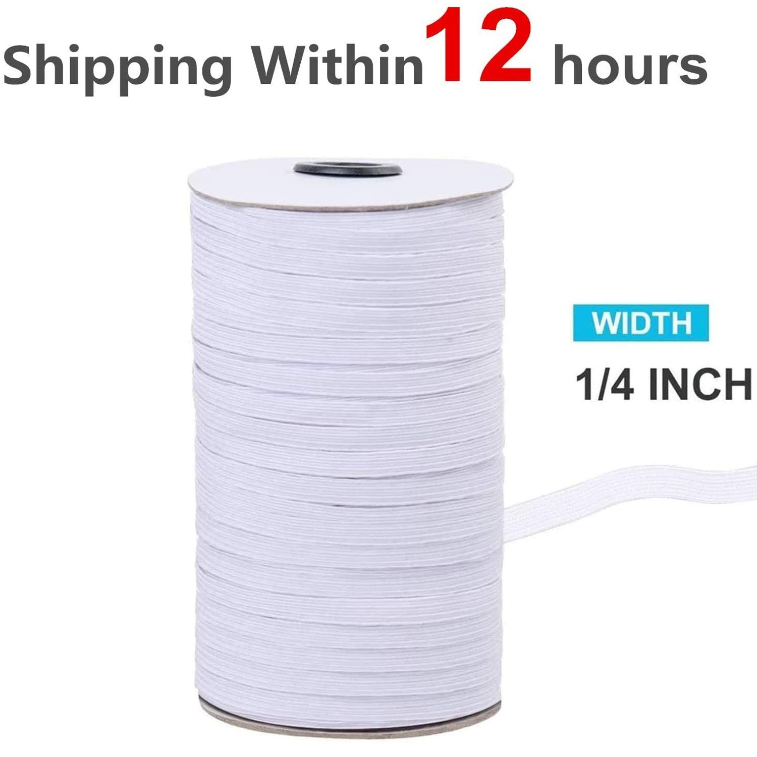 5 YARDS WHITE ELASTIC STRETCH BAND TRIM 1//4/" CORD ROLL SEWING*SAME DAY SHIPPING^