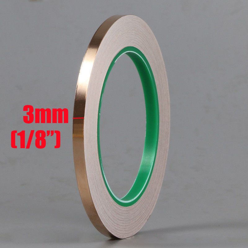 2X 23feet//20M Conductive Shielding Pure Copper Tapes 3mm 1//8/"