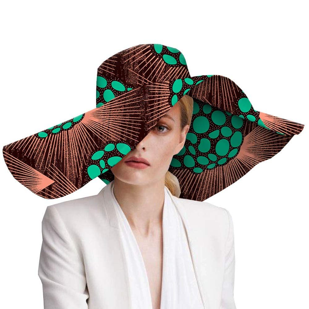 Hats Women African Wide Brimmed Fabric 
