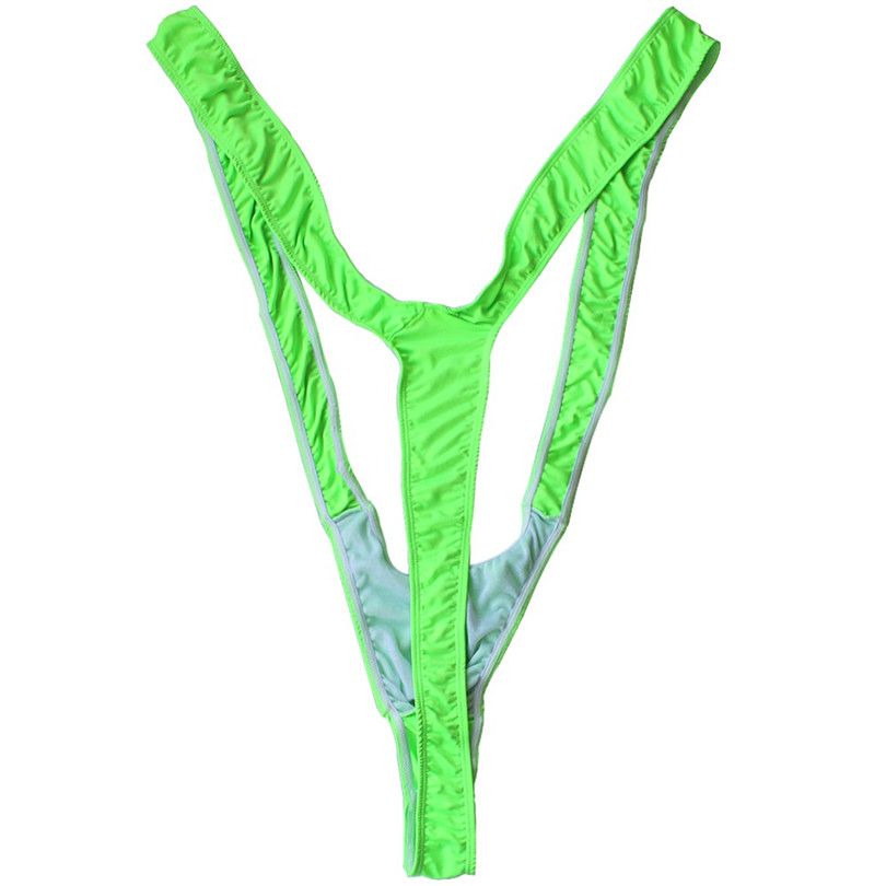 Sexy Men Mankini Thong Stretch Open Deep V Neck Borat Men Beach