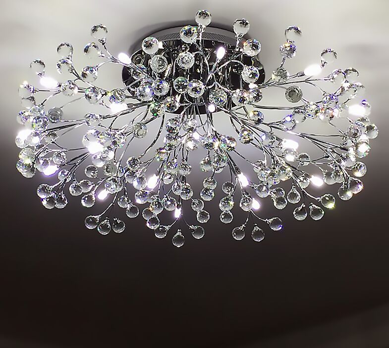compre fantasia de techo de cristal led de luz de techo de cristal de la lampara lamparas moderno para estar luces de la habitacion ac110 240v cristal