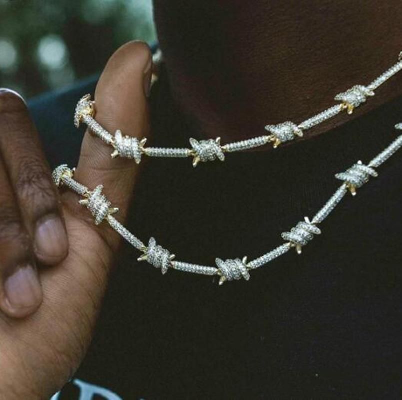 Barbed Wire Necklace Gold Silver Color 
