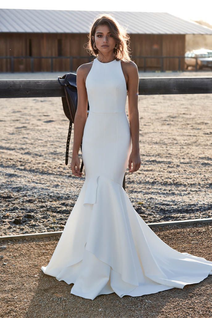 bardot ruffle lace dress