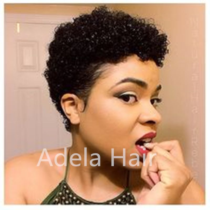 Short Human Hair Wigs Non Remy Human Hair Curly Wigs For Women 100