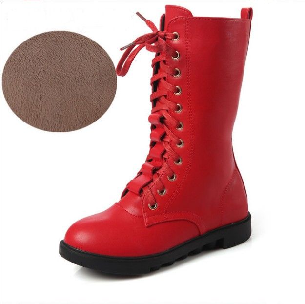 Thick boots red