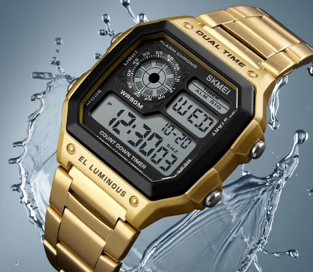 gold water resistant watch