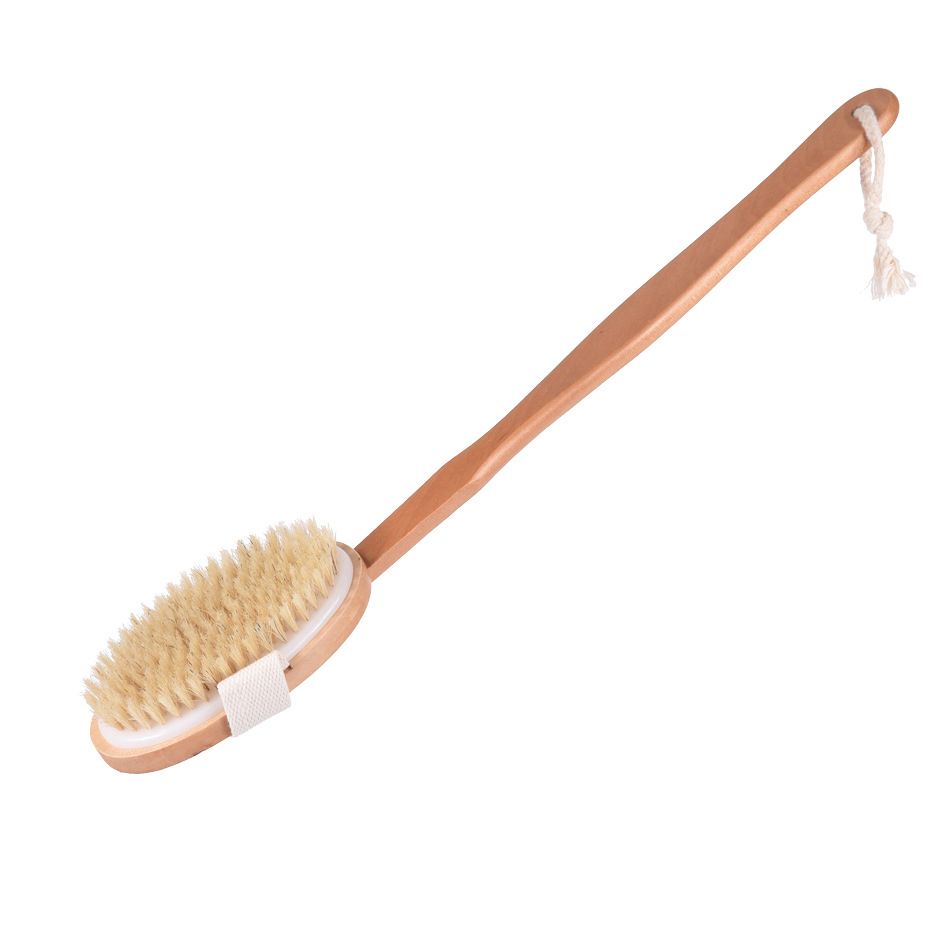Long Handle Body Brushes For Shower & Bath Wooden Boar Bristles Shower