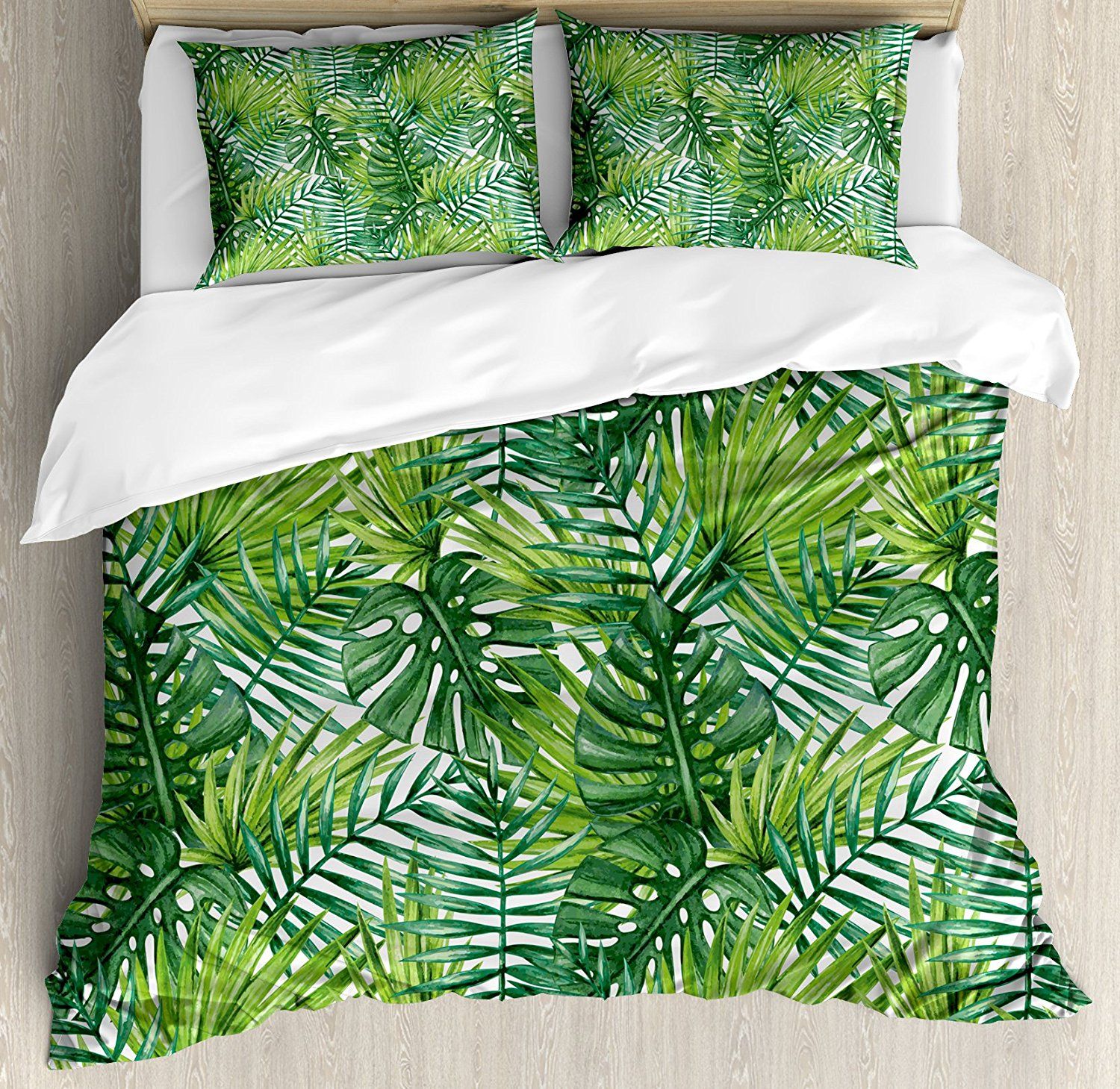 Tropical Duvet Cover Set Coconut Palm Tree Nature Paradise Plants Foliage Leaves Digital Ilration Bedding Queen Comforters And Sets