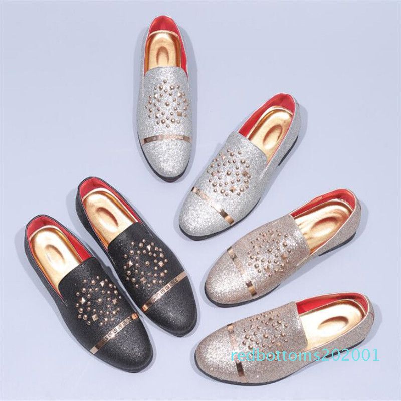 silver red bottom loafers